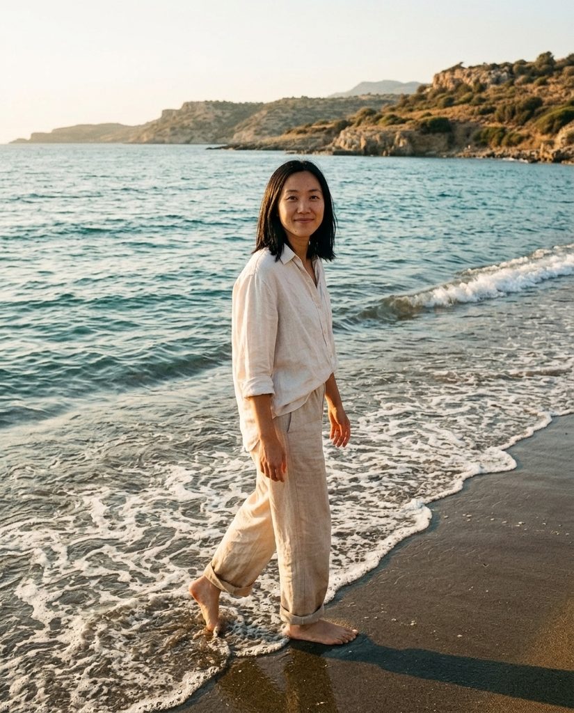 Mei, Golden-hour beach