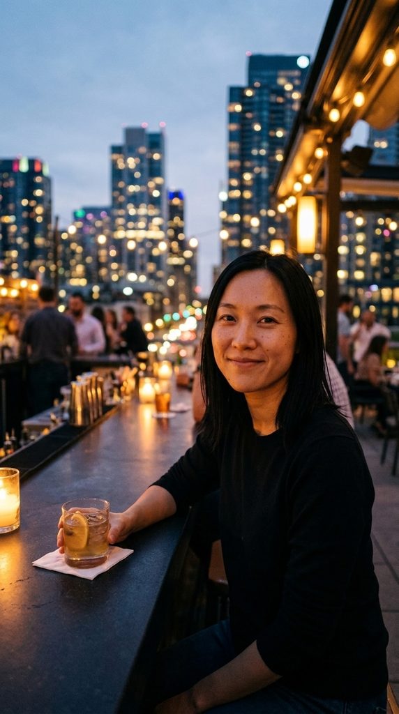 Mei, Rooftop at night